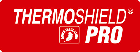 Logo THERMOSHIELD® PRO mit Daunenisolierung